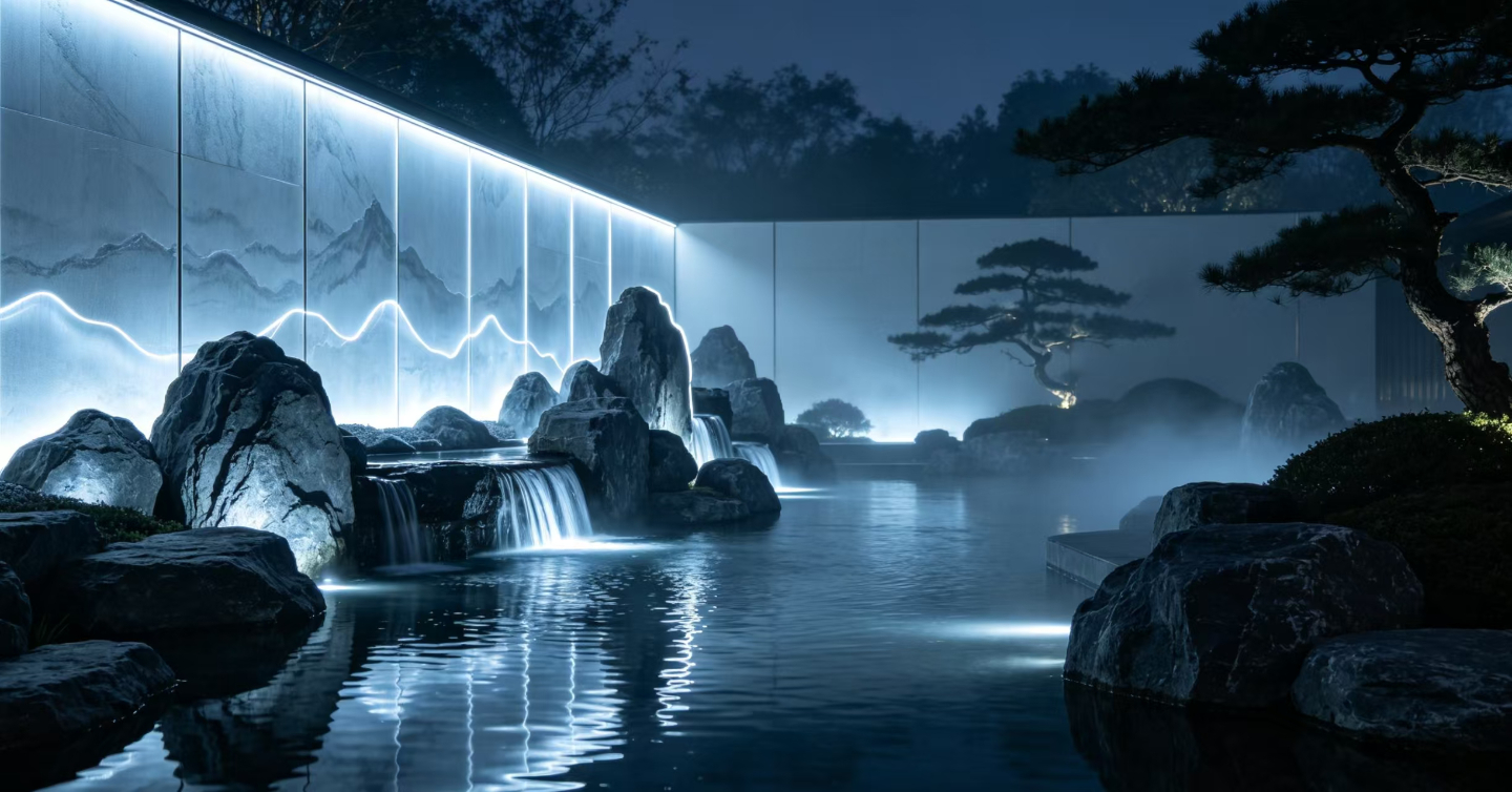 首辉园林景观点亮雅致院落夜色